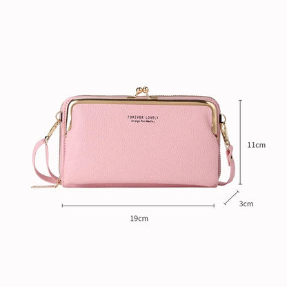 Women's Crossbody Bag Simple and Versatile Coin Purse Large-capacity Long Zipper Mobile Phone Bag Creative Single-shoulder Bag.