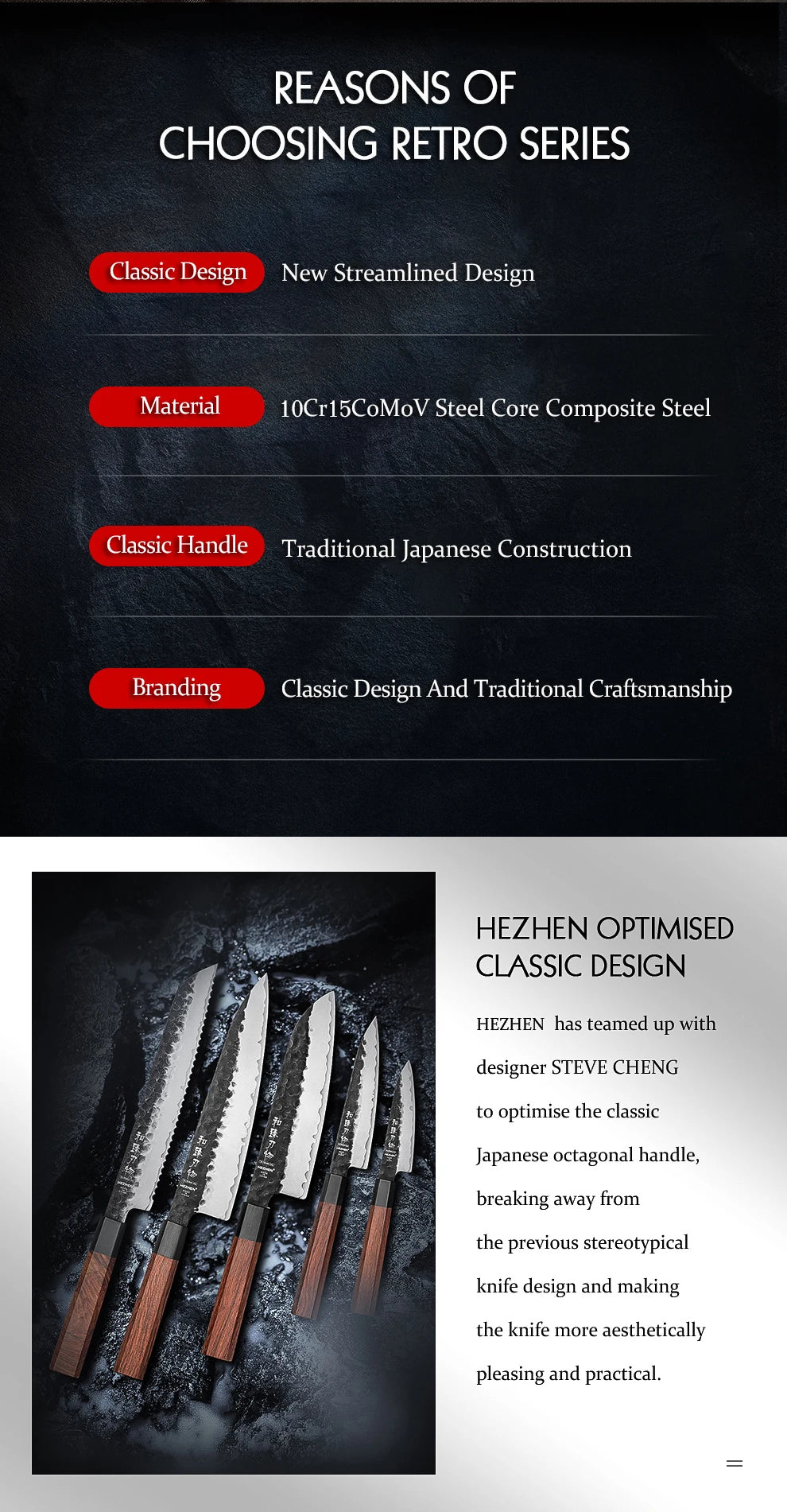 HEZHEN 1PC-5PC Kitchen Knife Set Chef Utility Stainless Steel 3 Layers Composite Steel Santoku Nakiri Kitchen Accessories.