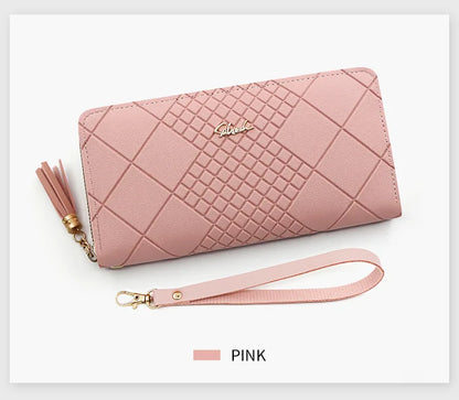 Zipper Money Coin Purse Women Card Holder Long PU Leather Clutch Wallet Large Capacity Lady Wristlet Phone HandBags Money Pocket.