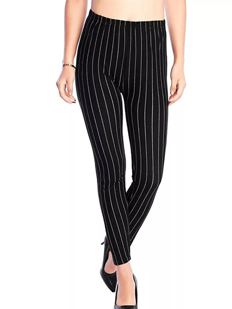 CUHAKCI Mode Plaid Druck Leggings Frauen Sexy Fitness Leggins Grid Floral Streifen Hosen Hohe Taille Bleistift Hosen