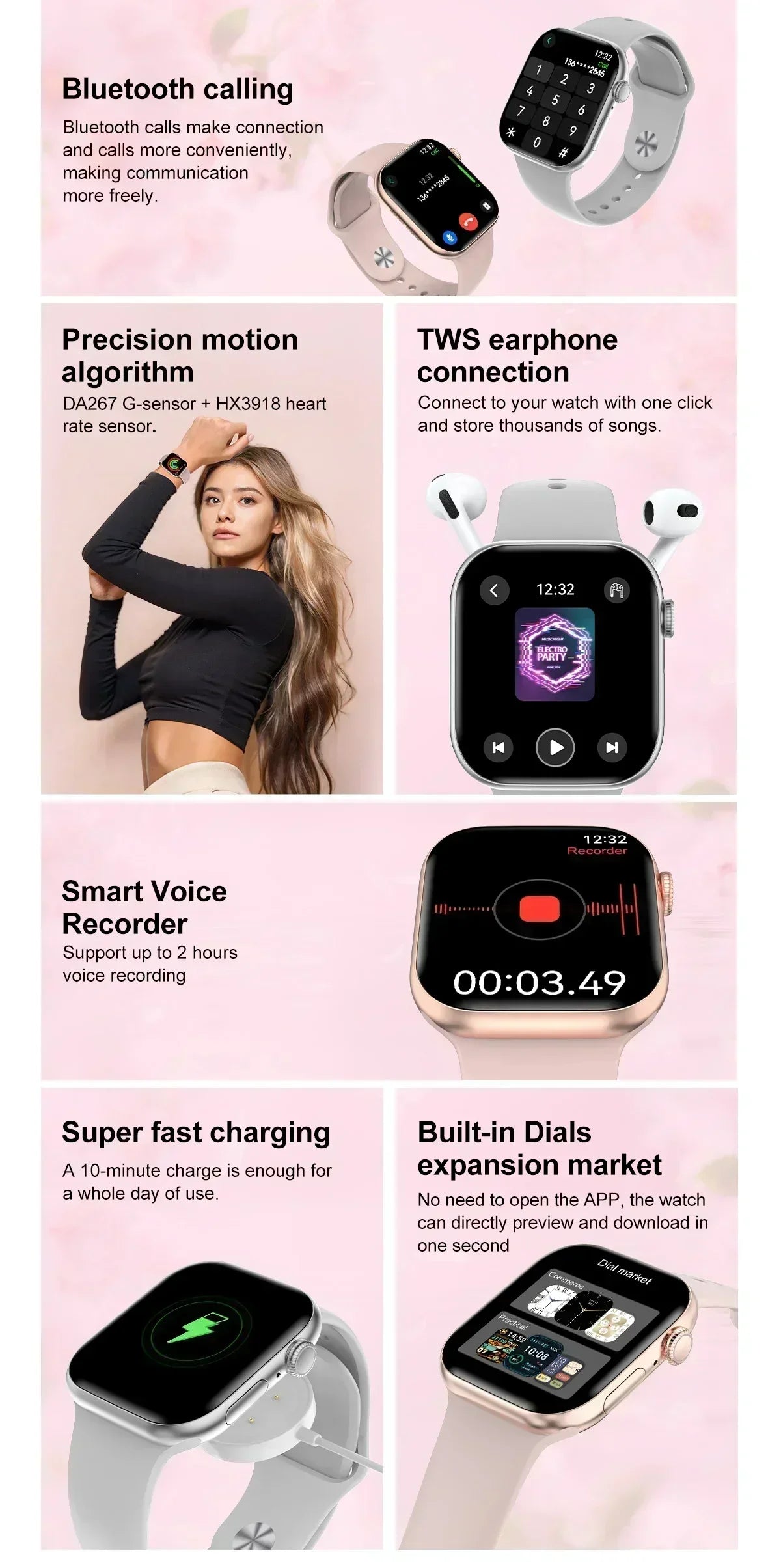 New Watch Series 10 Mini For Apple Watch 10 SmartWatch Men 3D Surround Music Video NFC Bluetooth call smartwatch For Android l0S