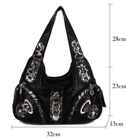 Angelkiss Women Handbags Large Women's Shoulder Bag Leopard Print Top-Handle Fashion Satchel Dumpling Shoulder Tote Hobos Bag