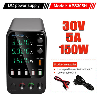 Wanptek Laboratory Power Supply 30V 5A / 30V 10A With OCP Short-Circuit Protection AC 220V/110V Auto Switching Preset Current.