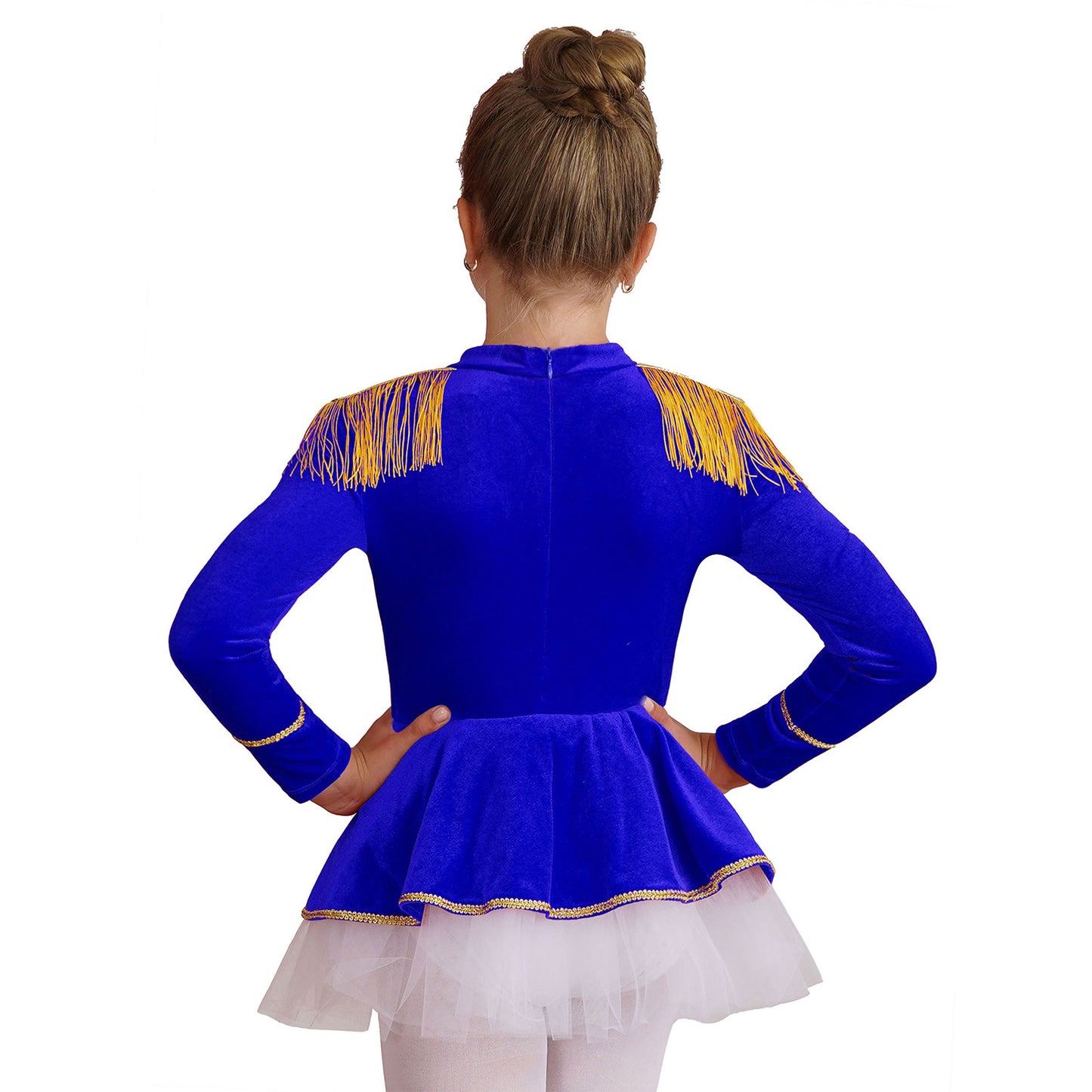 Kinder Mädchen Halloween Weihnachten Karneval Zirkus Zirkusdirektor Cosplay Performance Kostüm Langarm Mesh Trikot Tutu Kleid