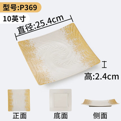 1Pc Thickened Melamine Tableware Not Easily Broken Plastic Barbecue Plate Merchant Dining Plate Household Kitchen Accessories.
