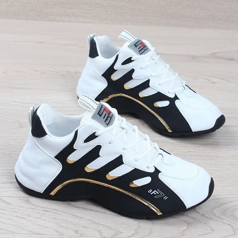 Luxury Men's Sneakers High Quality Leather Casual Shoes for Men Fashion All-match Sport Shoes Platform Comfor Men Running Shoes.
