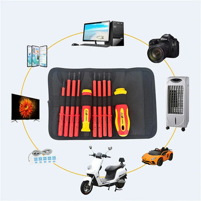 10-teiliges VDE-isoliertes Schraubendreher-Set mit austauschbarer Klinge und magnetischem Koffer, 500 V, Heim- und professionelle Nutzung, Elektriker-Werkzeuge