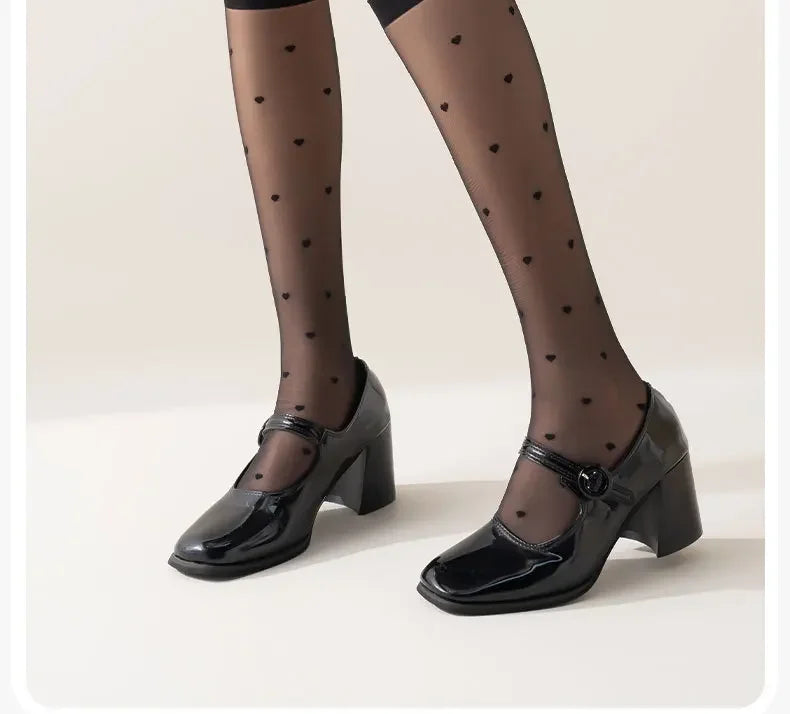 Women's Mid-calf Thin Transparent Stockings Summer Leggings Pure Desire Style Black White Color Half-Transparent Long Tube Socks.