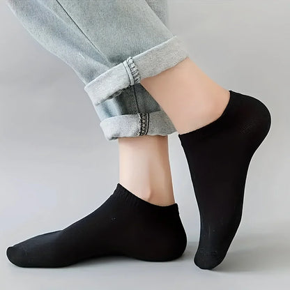 10/20/30/40/60 Pairs Of Unisex Solid Color Socks Comfy Breathable Soft Sweat Absorbent Socks For Daily And Outdoor Wearing.
