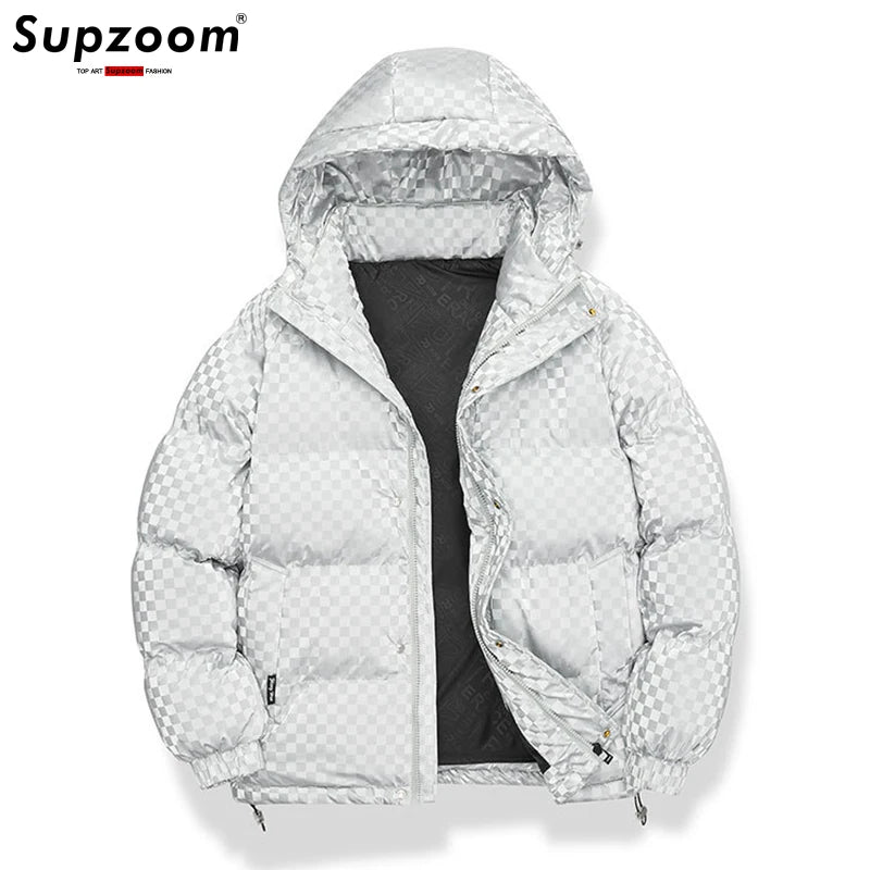 Supzoom New Arrival Casual Mens Winter Trendy Hooded Bread Couple Bright Face Starry Thickened Coat Cotton-padded Jackets.