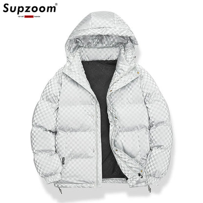 Supzoom New Arrival Casual Mens Winter Trendy Hooded Bread Couple Bright Face Starry Thickened Coat Cotton-padded Jackets.