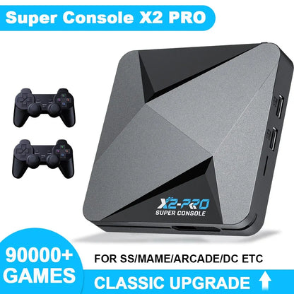 KINHANK Retro Video Game Console Super Console X2 Pro with 90000 Video Games for PS1/DC/MAME/SS with Gamepad Kid Gift Game Box.