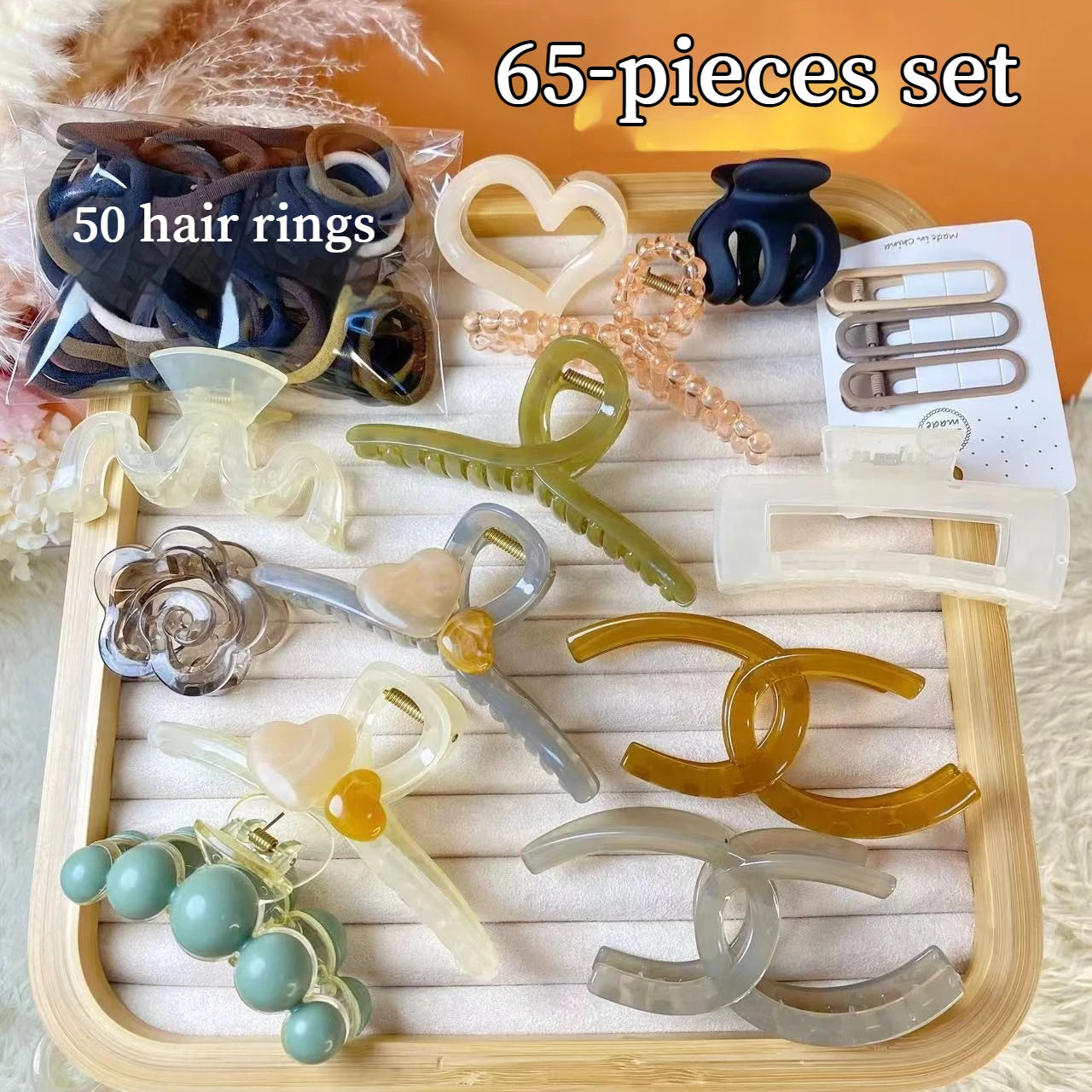New 8-137PCS Set Hair Clip Combination Women Hair Accessories Grab Clip Hair Band Temperament Hairclip High Ponytail Headband.