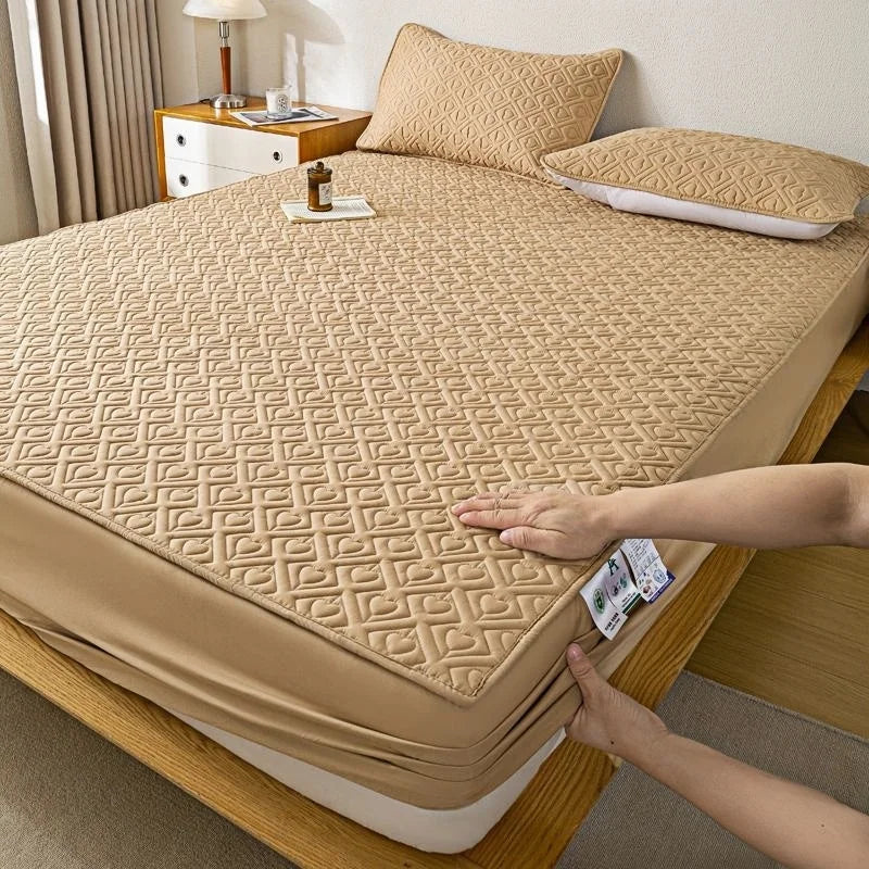 WOSTAR Thicken quilted mattress protector cover 180x200 couple luxury double bed elastic fitted sheet style bed protection pad.
