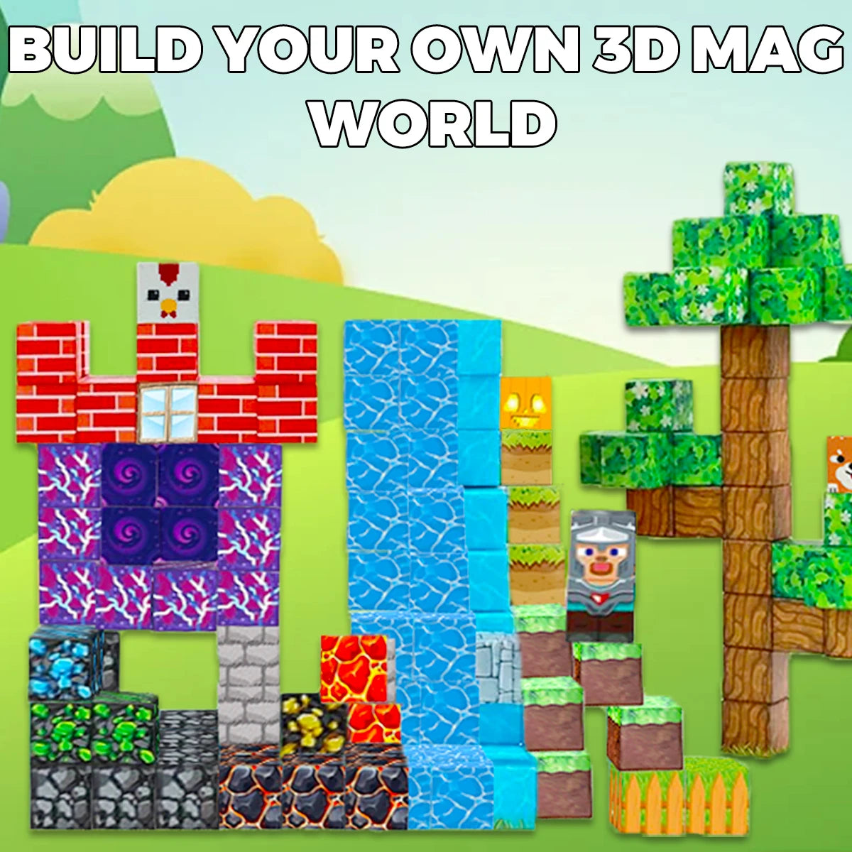 Magnetic Building Blocks Magnet Cube Set STEM Montessori Sensory Toy for Kids Boys Girls Ages 3+ DIY Model Children.