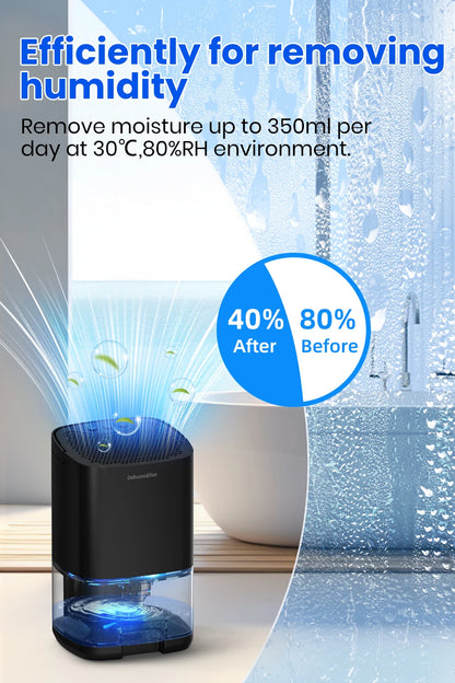 1pc 1000ml Portable Dehumidifier for Home Office and RV Eliminate Damp Mold and Moisture Easy to Use and Energy Efficient.