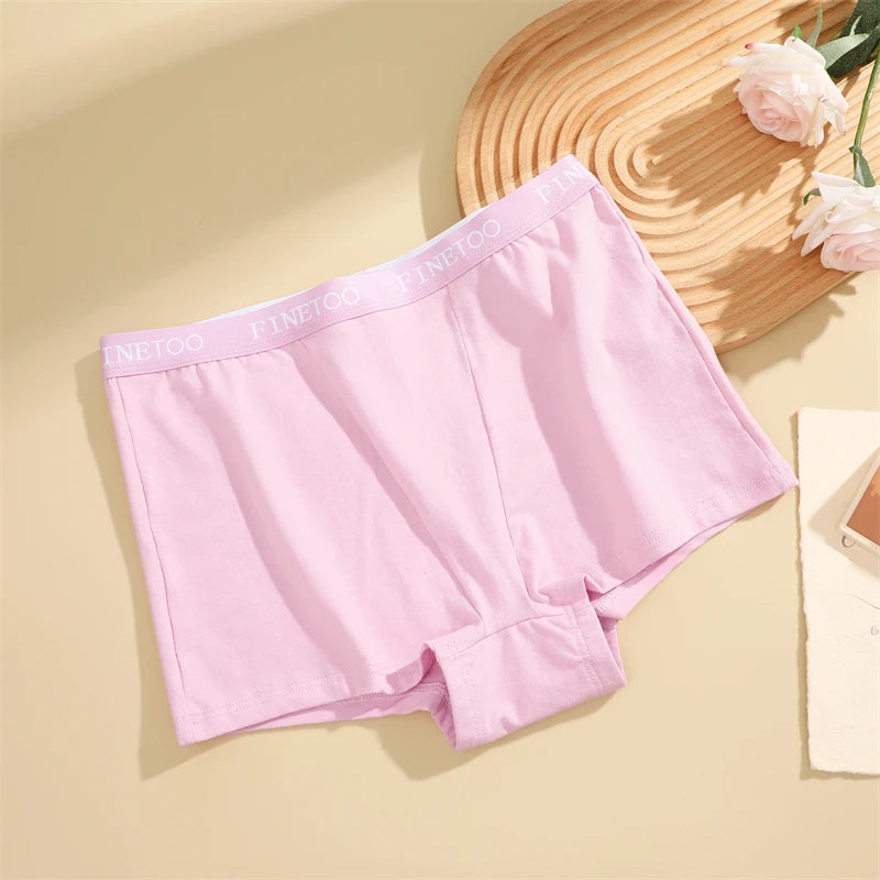 3Pcs Women's Panties Cotton Seamless Sports Boxers Underwear Female Solid Color Briefs Lingerie Intimate Underpant Finetoo S-XXL