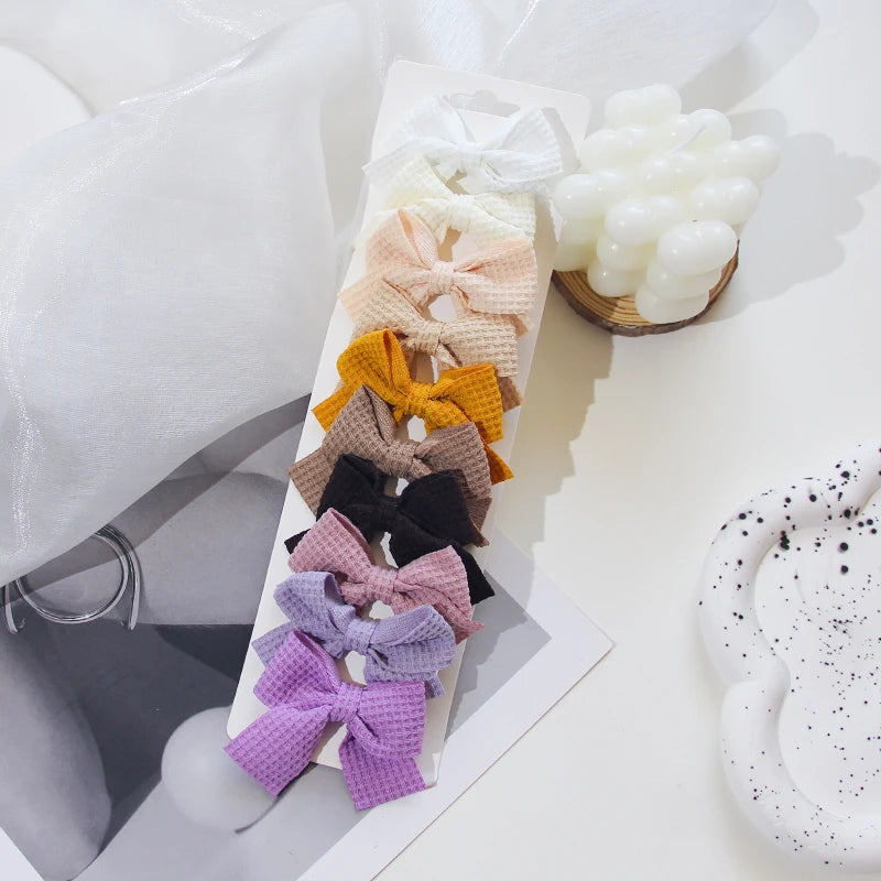 6/10Pcs/Set 2025 Fashion New Cute Ribbon Bowknot Hair Clips for Kids Handmade Baby Girls Hair Accessories