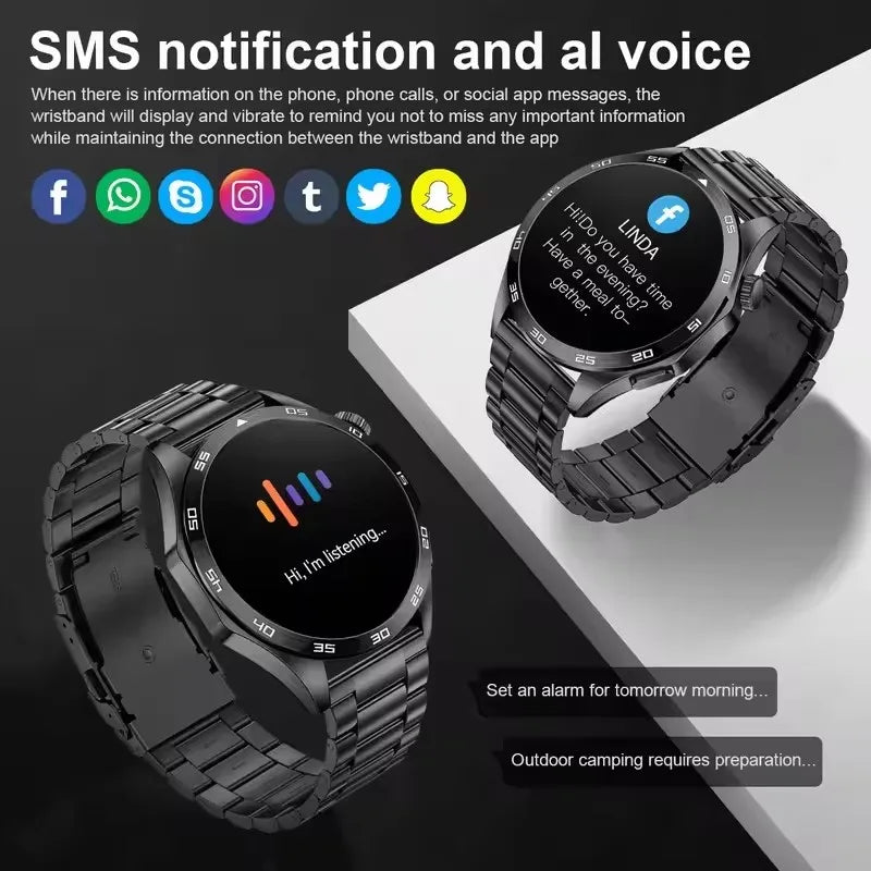 2025 New Men GPS Smart Watch 360 * 360 AMOLED Screen Bluetooth Call NFC Heart Rate Monitoring IP68 Waterproof SmartWatch for Men.