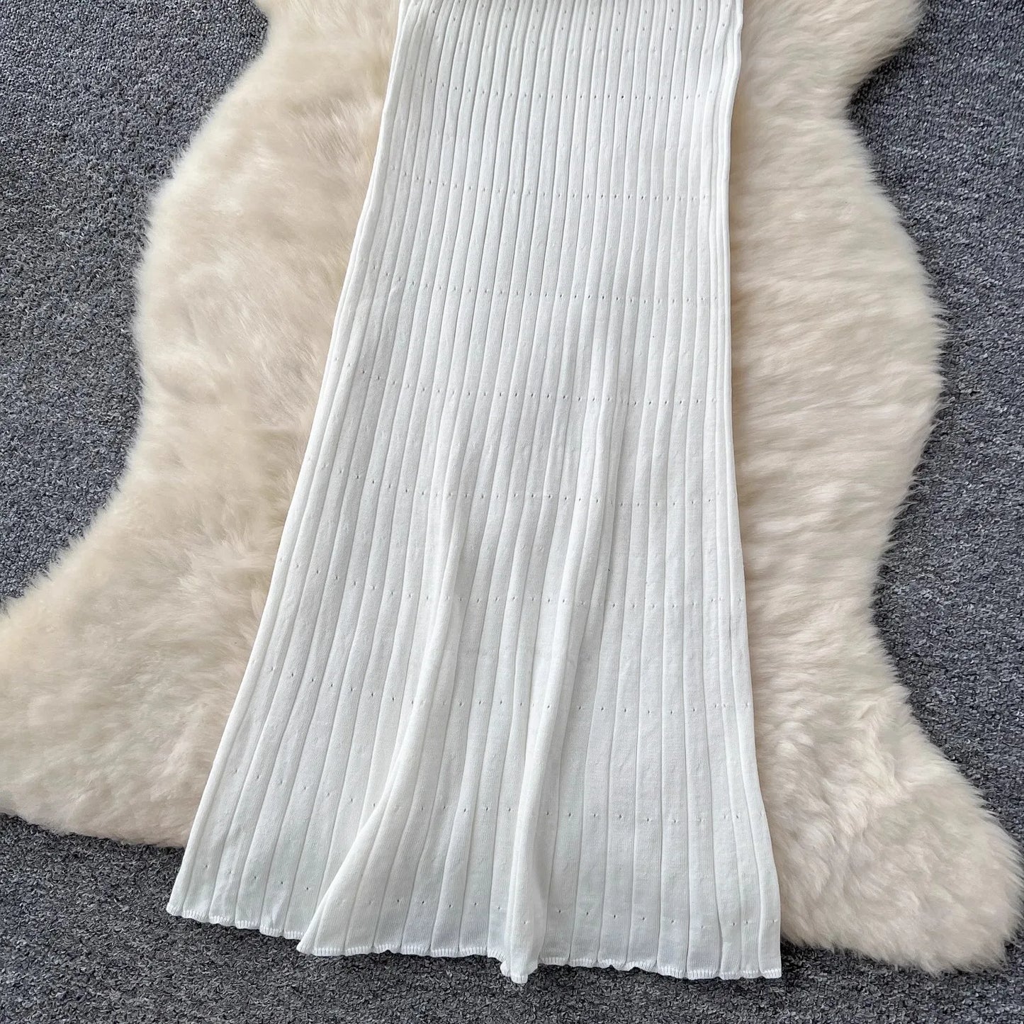 YuooMuoo Chic Mode Sexy Pakete Gestrickte Maxi Kleid Frühling Sommer Vintage Denim Patchwork Lange Pullover Kleid Dame Vestidos.