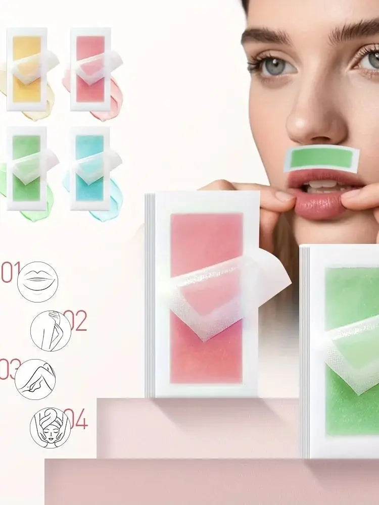 20pcs Hair removal wax paper for lips, facial beard, lips, eyebrows, high bikini line, multi-purpose hair removal wax paper.