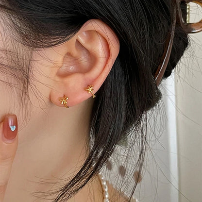 Bowknot Studs Earrings Ear Piercing Jewelry Accessory Stylish Bow Ear Pendant Jewelry for Fashion Enthusiasts.