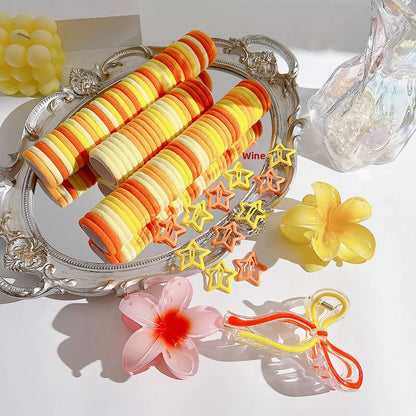 High Elasticity Hair Clip Set Butterfly Knot Egg Flower Combination Hair Grips Volumizing Sweet Fresh Looking Hair Clips.