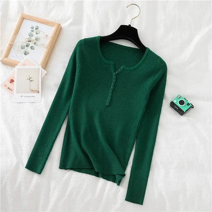 2025 frauen Solide Strick Pullover Herbst Winter Pullover V-ausschnitt Taste Langarm Schlank Pullover Koreanische Casual Basis Schicht Y2k