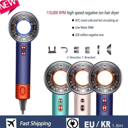 High-speed electric professional hair dryer negative ion hair care fast drying large wind power silent air blower hair dryer.