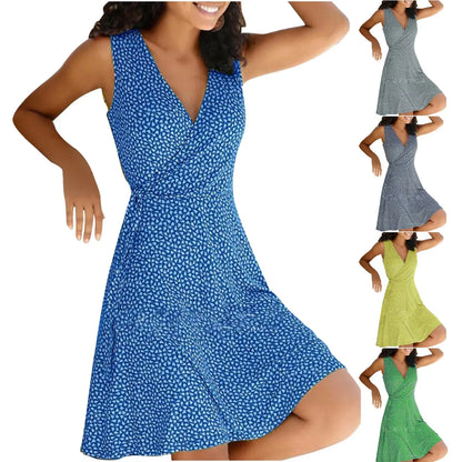 Kleider für Frauen 2025, lässig, Übergröße, Damen, Blumenmuster, Wickelkleid, V-Ausschnitt, Midikleid, A-Linie, Swing, Flügelärmel, Midi, Vestidos de Fiesta.