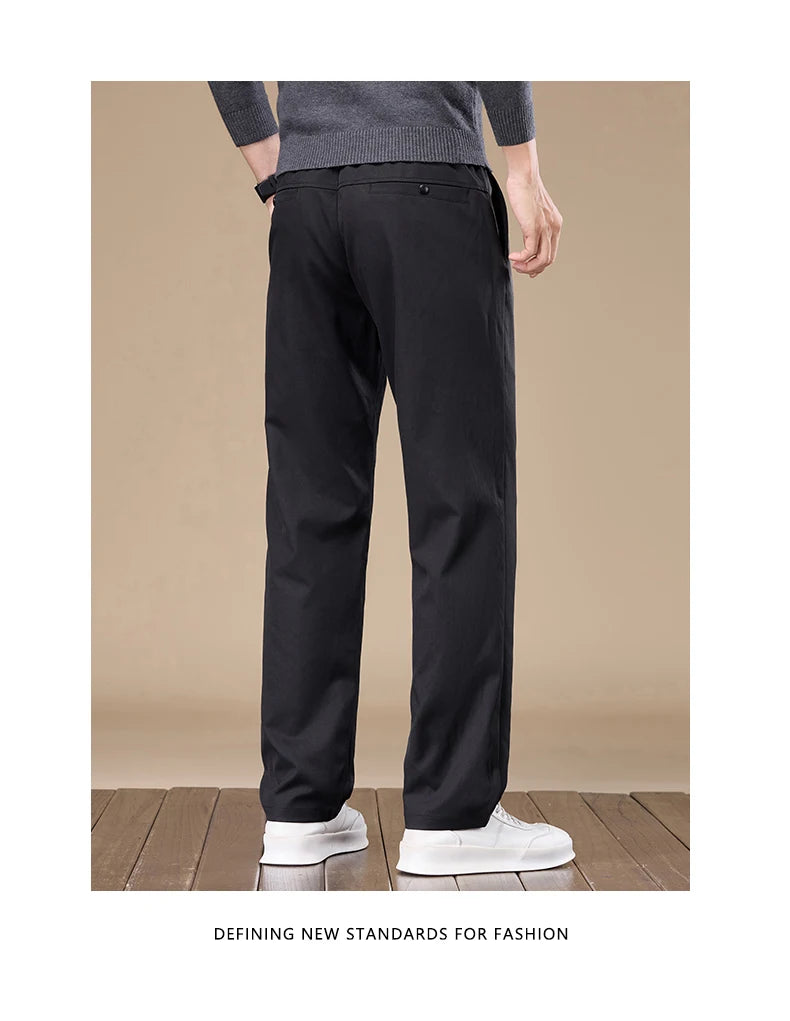 Men's Slim-Fit Straight-Leg Casual Trousers for Young and Middle-Aged Men - New Autumn Collection.