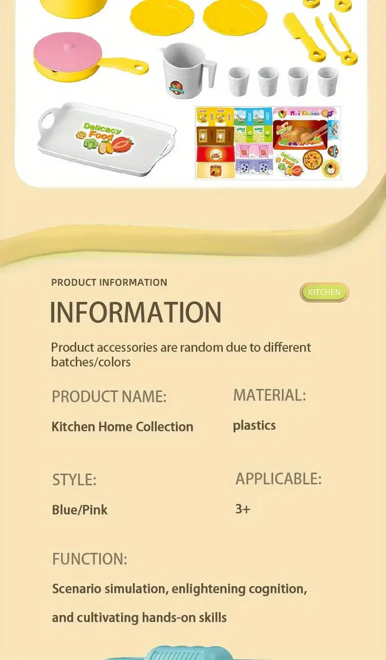 Play House Kitchen Toy Set Simulation Mini Cooking Tableware Play House Toy.