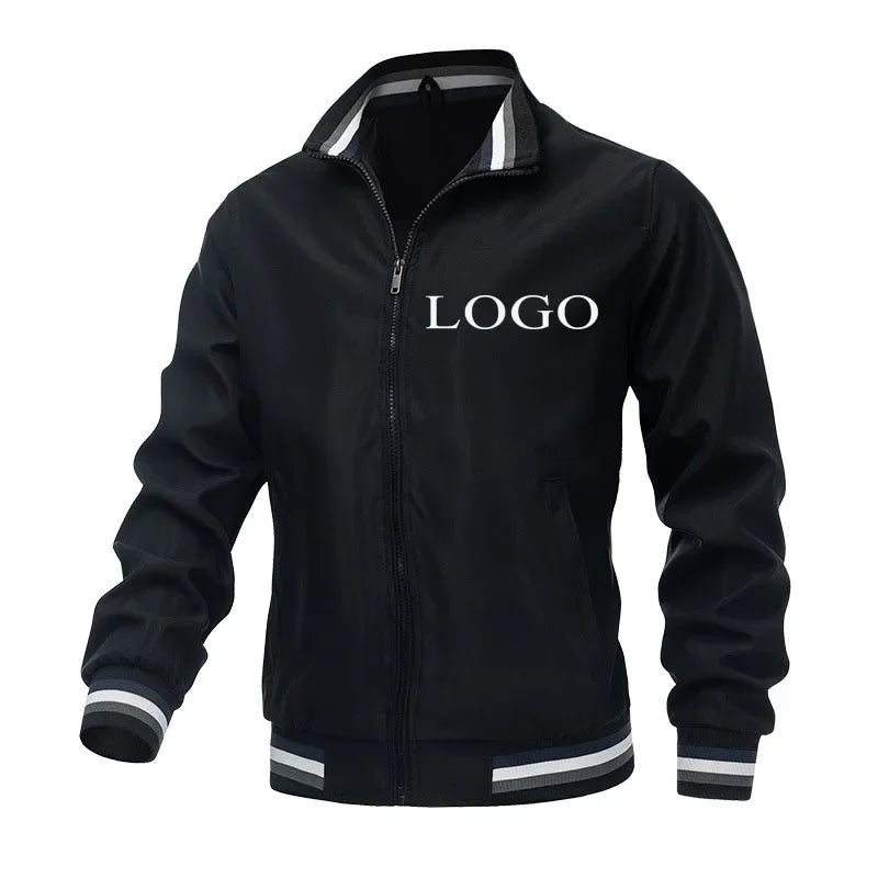 Your Own Design Brand Logo/Picture Personalized Custom Anywhere Men Women DIY Fashionable stand collar jacket Fashion New jacket.