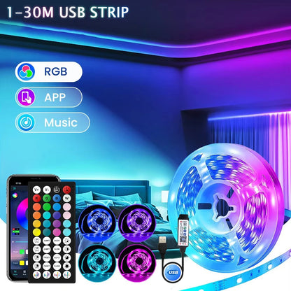Led-leuchten Für Schlafzimmer Bluetooth Wifi App Fernbedienung Rgb Led Licht Streifen 5050 Rgb USB 5V Led Band tv Hintergrundbeleuchtung Raum Beleuchtung.