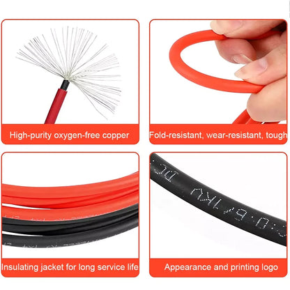 [EU Stock] 2PCS 1M-10M 4mm² 6mm² Solar cable extension cord Solar extension cable Suitable for all PV panel original.