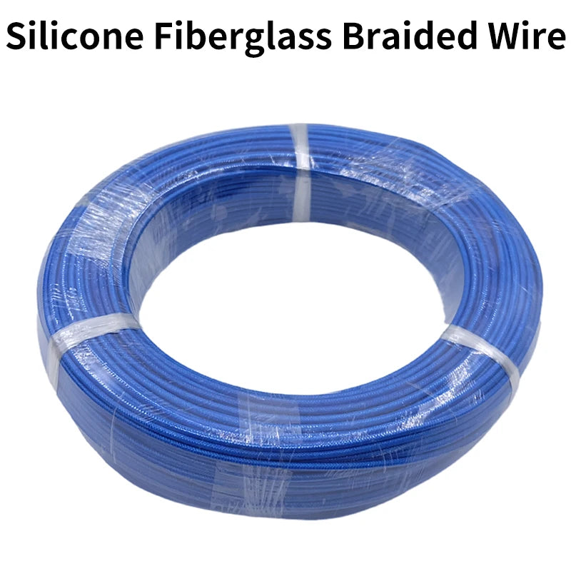 2M/5M High Temperature Resistant Silicone Wire 300°C Soft Copper Cable Fiberglass Braided Insulated Warm Floor Heat Element Line.