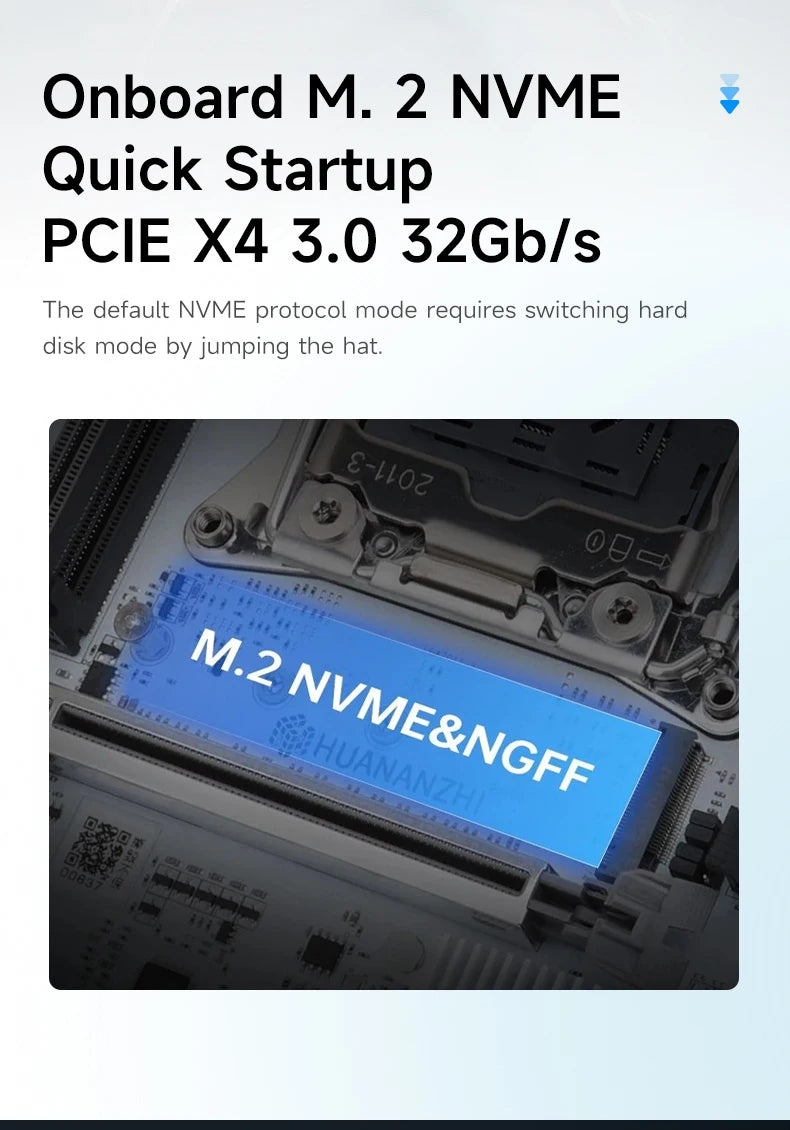 HUANANZHI X99 4MT plus LGA 2011-3 Xeon Motherboard - DDR3 Memory Support NVMe SATA for Gaming & Business Use with TPM2.0.