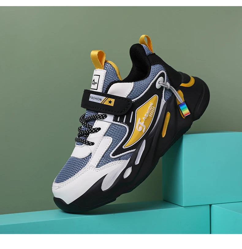 Kids Boy Fashion Trend Casual Sneaker Non-Slip Children's Sports Shoes Breathable Mesh Comfortable Wear.