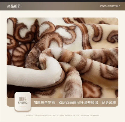 New Warm Weighted Blankets for Beds High End Thicken Warmth Raschel Blanket for Winter Autumn Double Side Plush Comforter Quilt.