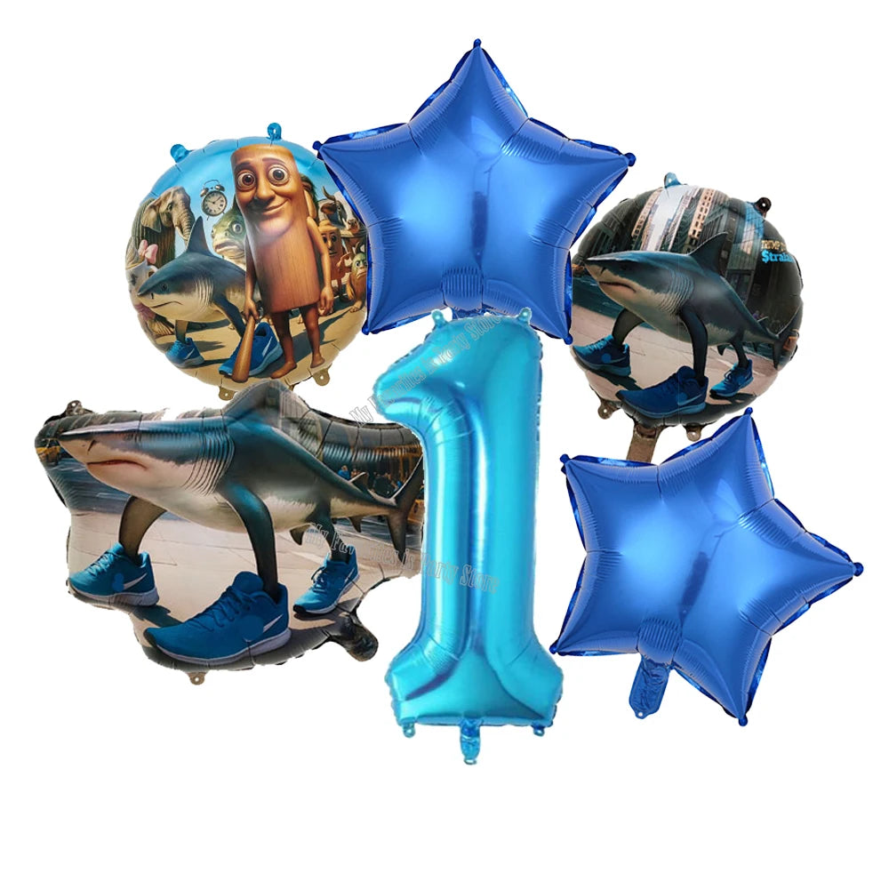 Italienisches Brainrot-Ballon-Set, Babyparty-Party-Ballon, Tralalero Tralala TungTungTungSahur-Luftballons, Dekoration, fotografische Requisite.