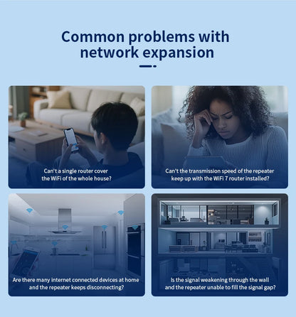 Comfast WIFI7 3570Mbps WiFi Repeater 2.4G/5G Wifi Extenders Dual-band WIFI Signal Amplifier 4*5dBi Antenna Repeator WPS/Reset.