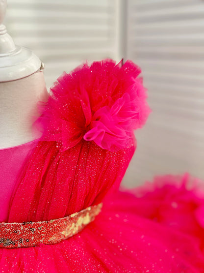 Luxuriöse Kinderkleidung, Babykleid zum ersten Geburtstag, Blumenkind-Hochzeitskleid, Mädchen-Karnevals-Performance-Kleidung.