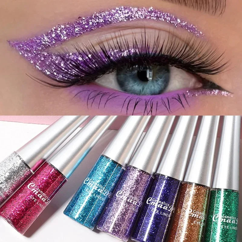 Glitter Liquid Eyeliner Pen Pearlescent Sequins Diamond Bright Shining Eyeliner Waterproof Lasting Eyeshadow Women Cosmetics 1pc.