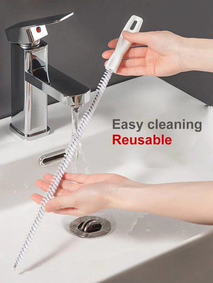 Pipe Dredging Brush Bathroom Hair Sewer Sink Cleaning Brush Drain Cleaner Flexible Cleaner Clog Plug Hole Remover Tool.