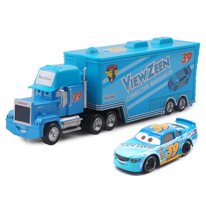 Disney Pixar Cars 2 3 Lightning McQueen Mack Uncle Jackson Storm Car Truck 1:55 Diecast Vehicle Metal Toys Gift for Children