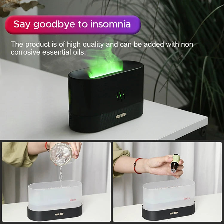 KINSCOTER Aroma Diffuser Air Humidifier Ultrasonic Cool Mist Maker Fogger Led Essential Oil Flame Lamp Difusor.