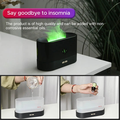 KINSCOTER Aroma Diffuser Air Humidifier Ultrasonic Cool Mist Maker Fogger Led Essential Oil Flame Lamp Difusor.