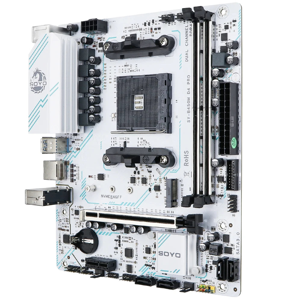 SOYO AMD B450M Game Motherboard DDR4 Memory AM4 Mainboard M.2 NVME Desktop Computer components Supports CPU AMD AM4 Ryzen1-5th.