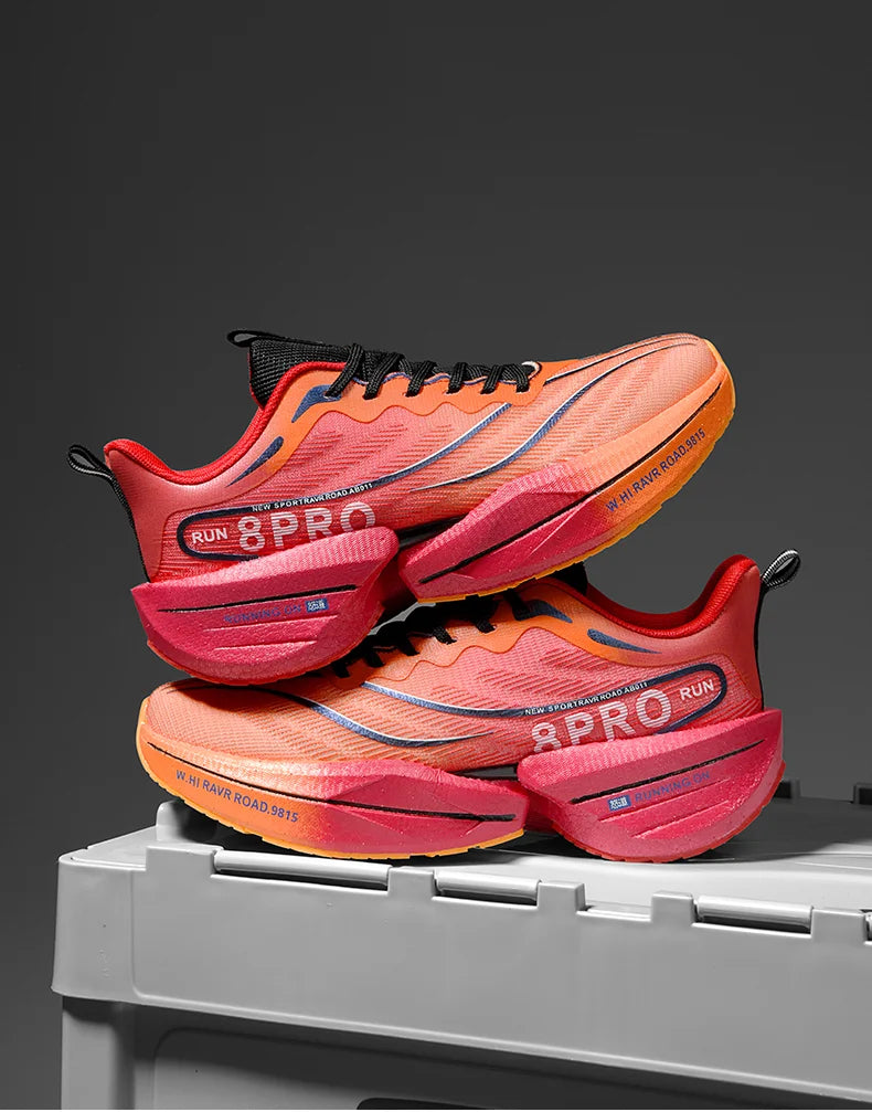 Men's Running Shoes Carbon Plate Racing Marathon Athletic Shoes Cushioned Comfortable Road Sneakers Teenage Training Shoes.