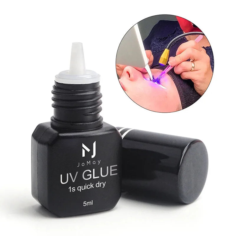 JOMAY UV GLUE Adhesive For Eyelash Extensions 0.1S Fast Drying Strong False Eye Lash Extension Glue Long Lasting UV Eyelash Glue.